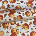 Sütőtök - narancs szeletes őszi dekortextil (TH26)