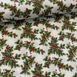 Fehér a. fagyöngyös karácsonyi dekortextil