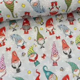 Színes sapkás manók karácsonyi dekortextil