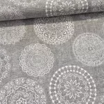 Melíros szürke a. fehér mandalás dekortextil