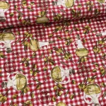 1,5 m EGYBEN KÉRHETŐ Extra Virgin Olive Oil: piros-fehér színvilágú dekortextil