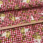 1,5 m EGYBEN KÉRHETŐ Extra Virgin Olive Oil: piros-fehér színvilágú dekortextil