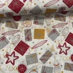1,75 m EGYBEN KÉRHETŐ Fehér alapon Happy Holidays ajándékos karácsonyi dekortextil