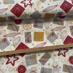 1,75 m EGYBEN KÉRHETŐ Fehér alapon Happy Holidays ajándékos karácsonyi dekortextil