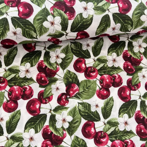 Világos alapon cseresznyés dekortextil