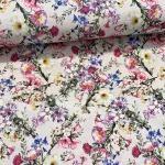 Natúr alapon színes vadvirágos dekortextil