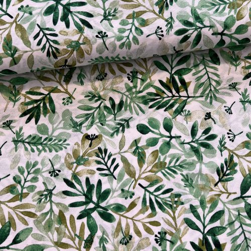 Fehér a. zöld új leveles dekortextil