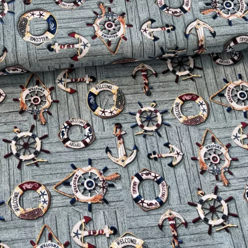 Welcome on Board tengerészes dekortextil