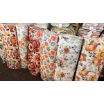 Fehér a. fehér őszi dísztökök virágokkal dekortextil (digitálisan nyomott)
