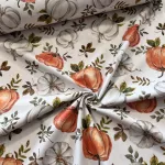 Fehér a. narancs-fehér őszi dísztökös dekortextil (digitálisan nyomott)
