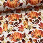Őszi faleveles-sütőtökös dekortextil (digitálisan nyomott)