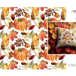Őszi faleveles-sütőtökös dekortextil (digitálisan nyomott)
