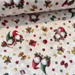 Szakállas manók csillagos háttérrel karácsonyi dekortextil (TH)