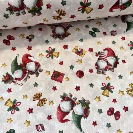   Szakállas manók csillagos háttérrel karácsonyi dekortextil (TH)
