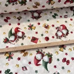 Szakállas manók csillagos háttérrel karácsonyi dekortextil (TH)