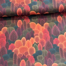 Mesebeli rajzolt őszi erdő dekortextil (TH25)