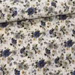 Kék-fehér virágos dekortextil (A)