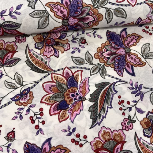 Lila-rózsaszín-szürke NAGY varázsvirágos dekortextil (A)