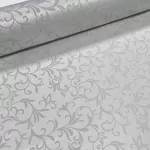 Ezüst szürke jacquard inda mintás abrosz/dekor anyag