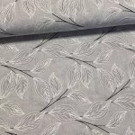 1,3 m EGYBEN KÉRHETŐ Szürké melíros alapon szürke leveles dekortextil (TH)