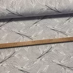 1,3 m EGYBEN KÉRHETŐ Szürké melíros alapon szürke leveles dekortextil (TH)