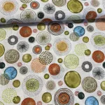 0,34 m EGYBEN KÉRHETŐ Világos alapon narancs-zöld-kék körök dekortextil (A)