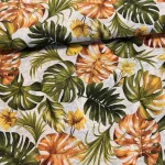0,18 m EGYBEN KÉRHETŐ Narancs-zöld pálmaleveles dekortextil (A)