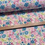 Kedves virágos: Fehér a. kék-rózsaszín dekortextil (digitálisan nyomott)