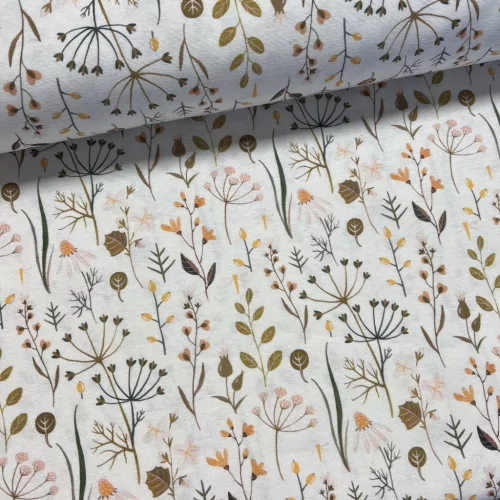 Fehér alapon mezei termések dekortextil (digitálisan nyomott)