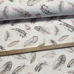 Rózsaszín-barna tollas dekortextil (digitálisan nyomott)