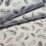 Rózsaszín-barna tollas dekortextil (digitálisan nyomott)