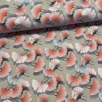 Barack színű ginkgo biloba dekortextil (digitálisan nyomott)