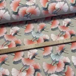 Barack színű ginkgo biloba dekortextil (digitálisan nyomott)