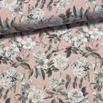 Rózsaszín alapon fehér cseresznyevirágok dekortextil (digitálisan nyomott)