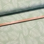 Halvány mentazöld alapon tollas dekortextil (digitálisan nyomott)