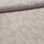 Halvány rózsaszínes-barackos alapon tollas dekortextil (digitálisan nyomott)