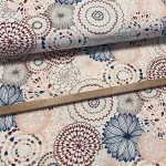 Halvány barack és kék mandala, virág mintás dekortextil (digitálisan nyomott)