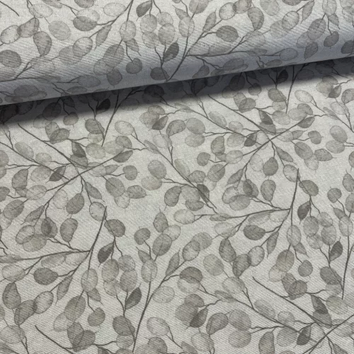 Natúros a. bézses-szürke sűrű leveles dekortextil (A)