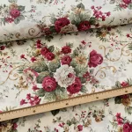 Ekrü alapon csodálatos rózsás dekortextil