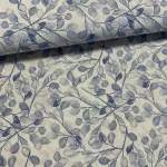 Natúros a. kék sűrű leveles dekortextil (A)