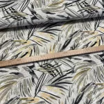 Natúros a. sárga-szürke leveles dekortextil (A)