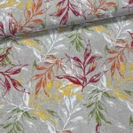 Natúros a. piros-narancs-zöld leveles dekortextil (A)