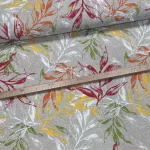 Natúros a. piros-narancs-zöld leveles dekortextil (A)