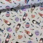 Kockás alapon húsvéti szakállas manós dekortextil