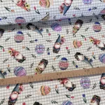 Kockás alapon húsvéti szakállas manós dekortextil