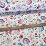 Rózsaszín-kék húsvéti tojások dekortextil