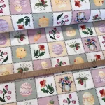 Négyzetekben húsvéti mintás dekortextil