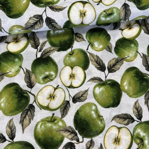 Zöld almás dekortextil (A)