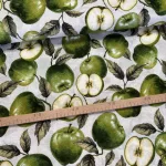 Zöld almás dekortextil (A)