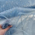 0,68 m EGYBEN KÉRHETŐ Hologramos csillagos fátyol tüll anyag: Kék